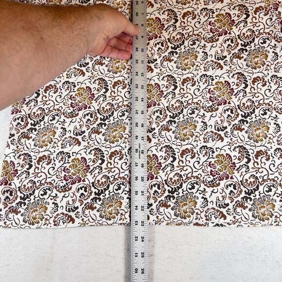 Shenanigans Shirt Woman's XL Floral Crew Neck 3/4 Sleeves Browns & White Fall - Picture 6 of 12